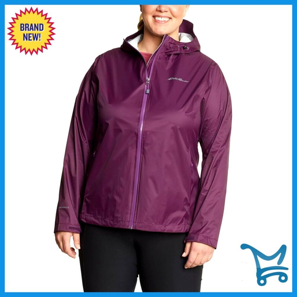 Waterproof Rain Jacket with Pit Zips, Lightweight Packable Outdoor Shell